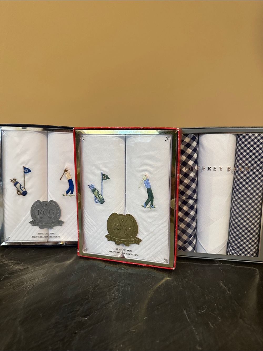 Polo by Ralph Lauren White Embroidered Golf Handkerchiefs - Set of 2